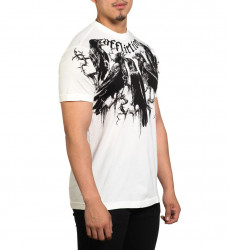 Футболка муж. Affliction CROWS WHITE