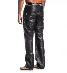 Брюки кожа Affliction BLAKE QUILTED CROSS