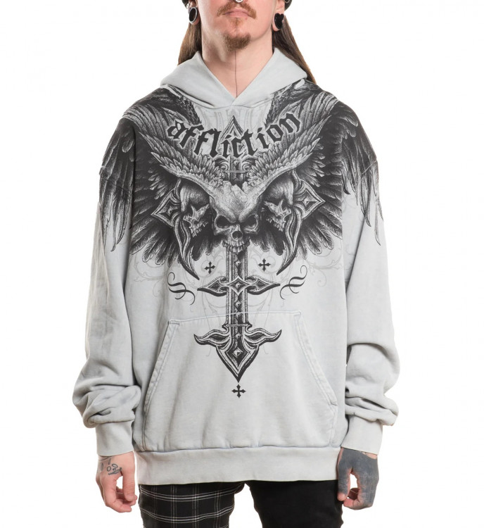 Толстовка муж. Affliction DEATH EYES GREY