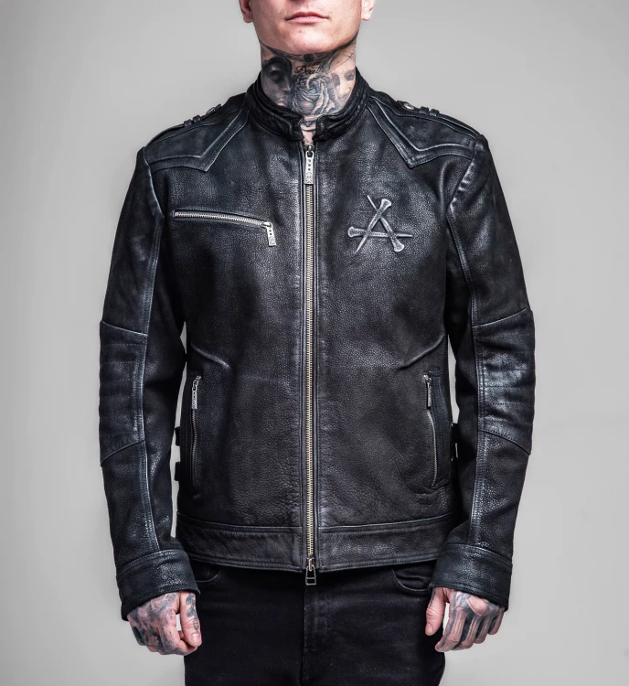 Куртка кожа Affliction муж. SKELETON