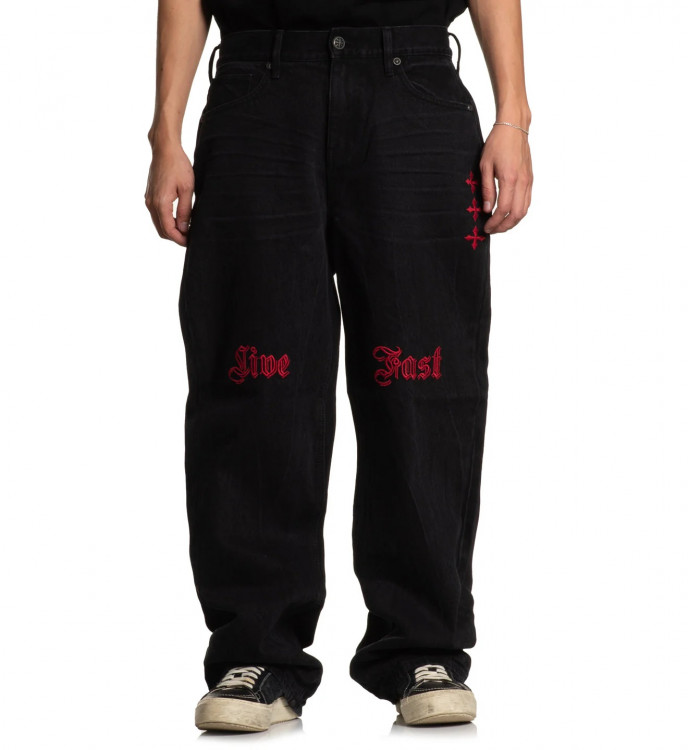 Джинсы муж. Affliction WIDE LEG LIVE FAST 