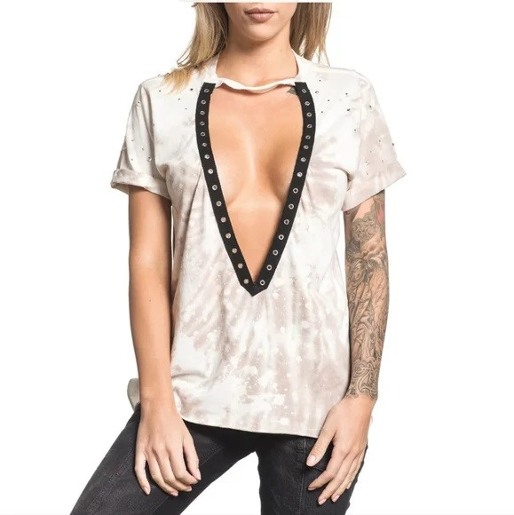 Футболка жен. Affliction STANDART SUPPLY DIRTY WHITE
