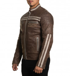 Куртка кожа Affliction муж. BLACK SKULL