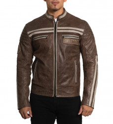 Куртка кожа Affliction муж. BLACK SKULL