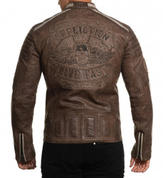 Куртка кожа Affliction муж. BLACK SKULL