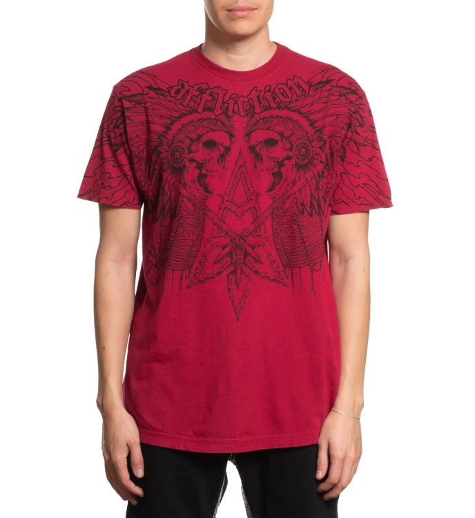 Футболка муж. Affliction APACHE FREEDOM RED
