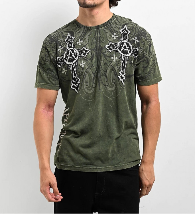 Футболка муж. Affliction WINGED DAGGER GREEN