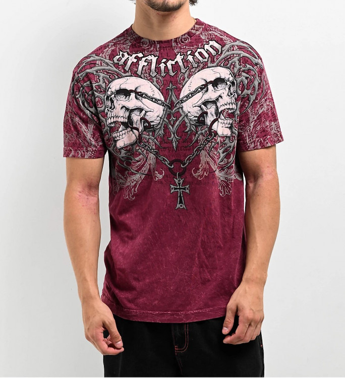 Футболка муж. Affliction COLLAPSE BURGUNDY