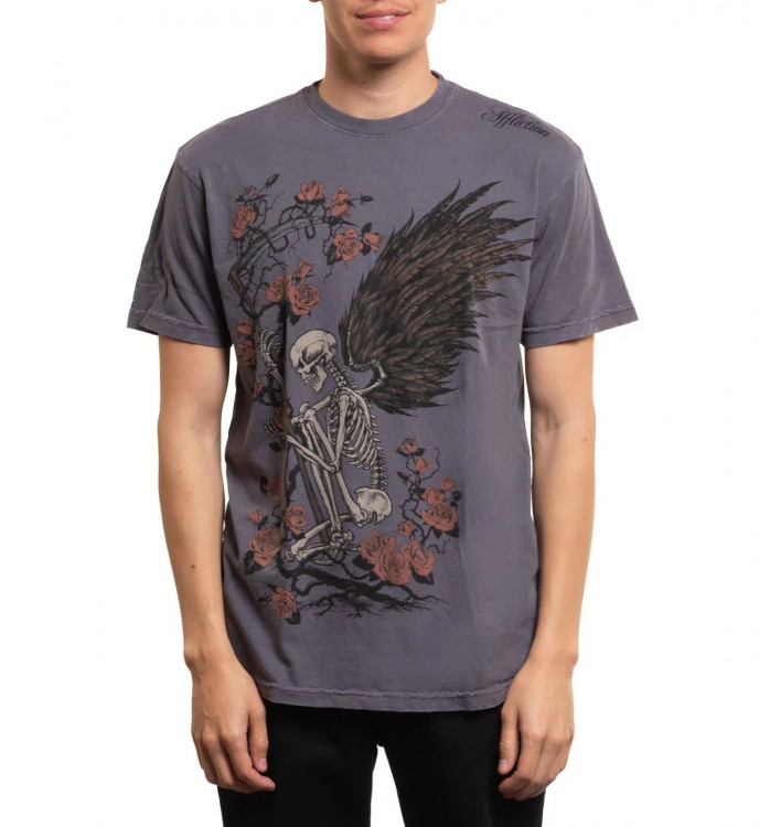 Футболка муж. Affliction WINGED REAPER GREY