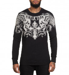 Пуловер муж. Affliction WINGED UP BLACK