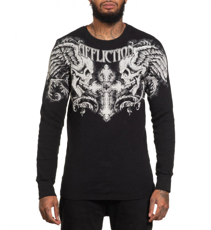 Пуловер муж. Affliction WINGED UP BLACK