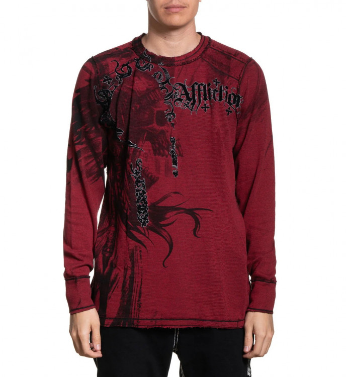 Пуловер двусторонний муж. Affliction INDIAN CHIEF RED