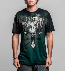 Футболка муж. Affliction LIVE FAST GREEN
